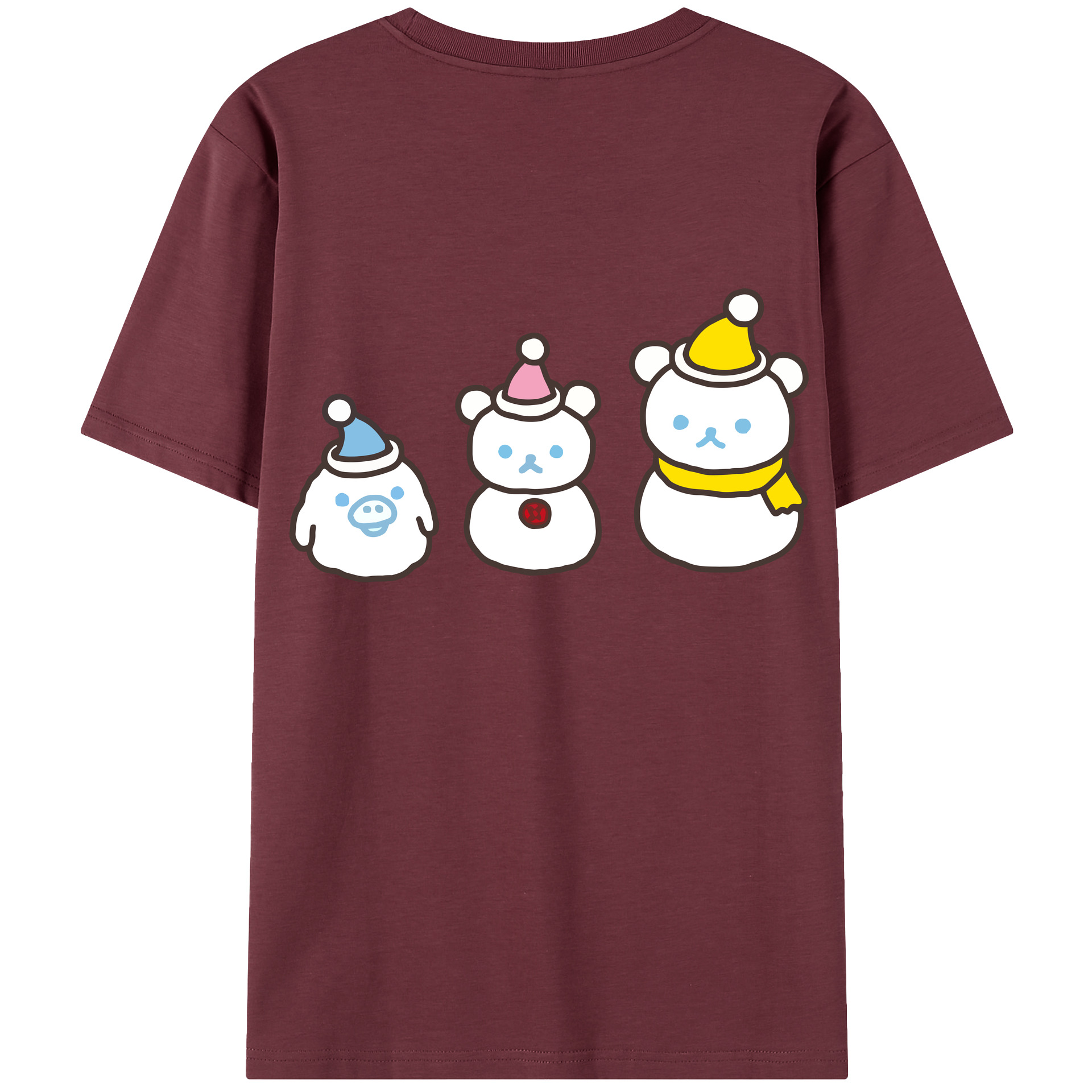 （画像用） リラックマ リラックマ キイロイトリ Rilakkuma Korilakkuma Kiiroitori 綿100％半袖Tシャツ（背面プリント）